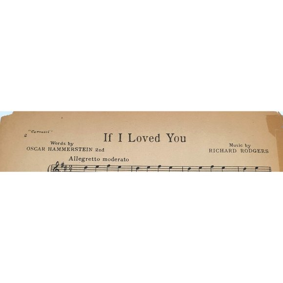 If I Loved You Carousel Vintage Sheet Music Theater Guild Rodgers Hammerstein - Picture 2 of 5